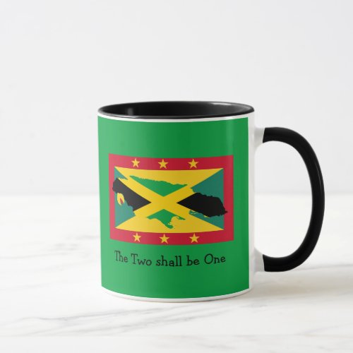 I Love My Grenada  Jamaica DUAL FLAG  Custom Mug