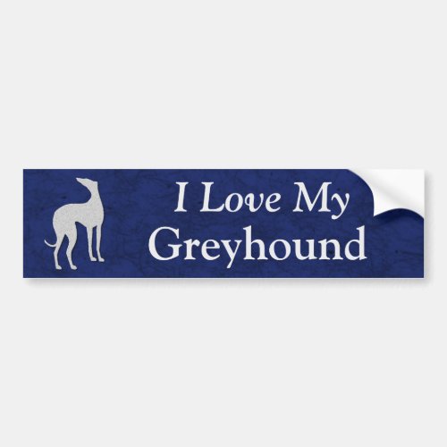 I Love My Greyhound Bumper Sticker