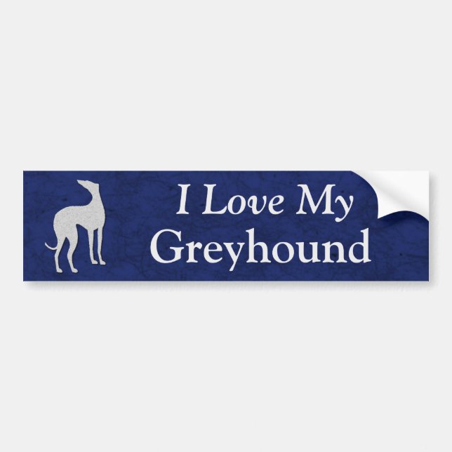 I Love My Greyhound Bumper Sticker (Front)