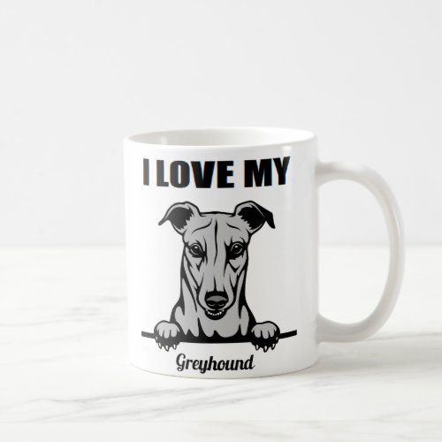 I Love My Greyhound Coffee Mug