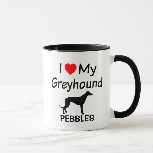 I Love My Greyhound Dog Mug (Right)