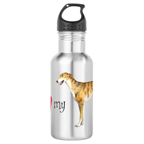 I Love my Greyhound Stainless Steel Water Bottle