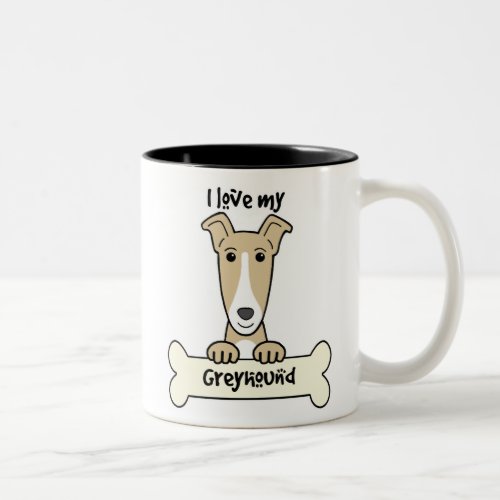 I Love My Greyhound Two_Tone Coffee Mug