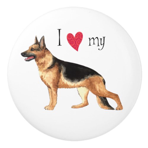 I Love my GSD Ceramic Knob