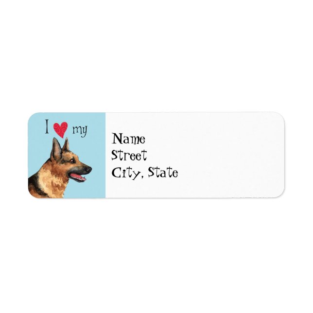 I Love my GSD Label (Front)