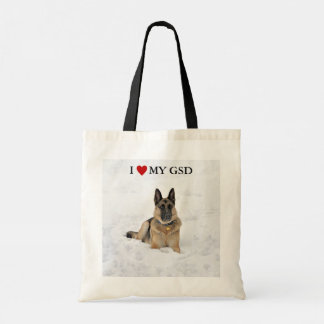 I LOVE MY GSD tote bag