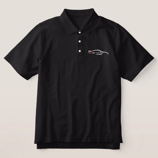 I Love My GT-R Embroidered Polo Shirt (Design Front)