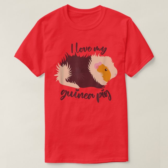 I Love My Guinea Pig Cavy Cute Funny T-Shirt (Design Front)