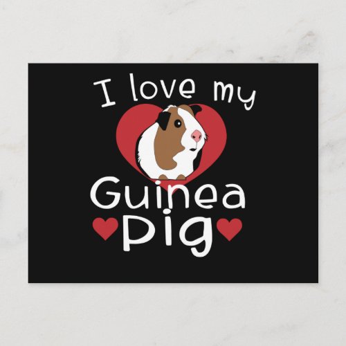 I Love My Guinea Pig Cute Guinea Pig Lovers Postcard