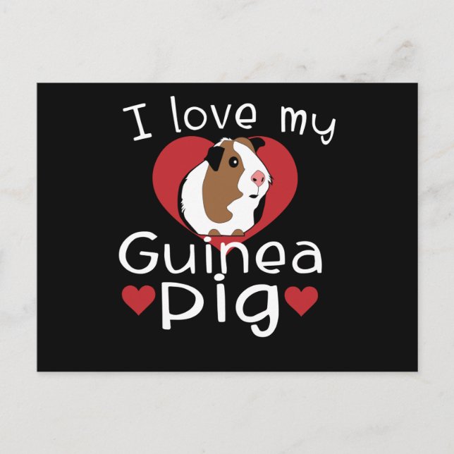 I Love My Guinea Pig Cute Guinea Pig Lovers Postcard (Front)