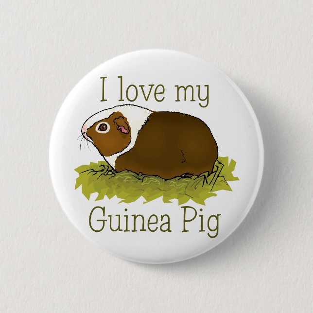 I Love my Guinea Pig Pinback Button (Front)