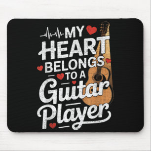 I Love My Guitar Player Husband Wife Funny Mouse Pad