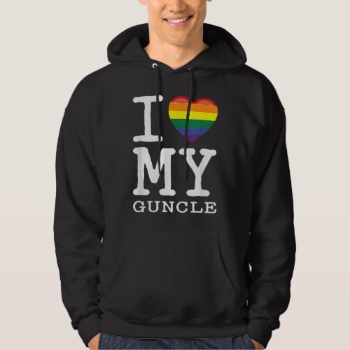 I Love My Guncle Gay Homosexual Rainbow Heart Uncl Hoodie