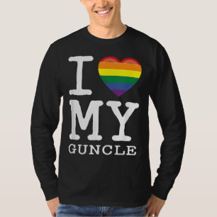 I Love My Guncle Gay Homosexual Rainbow Heart Uncl T-Shirt