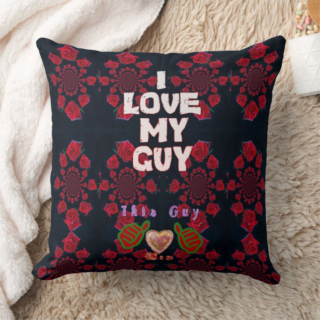 I love My Guys Home Decor Throw Pillow (Blanket)