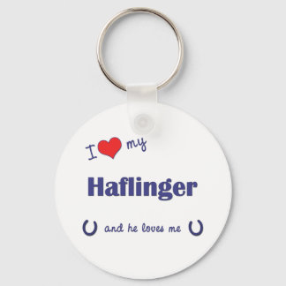 I Love My Haflinger (Male Horse) Keychain