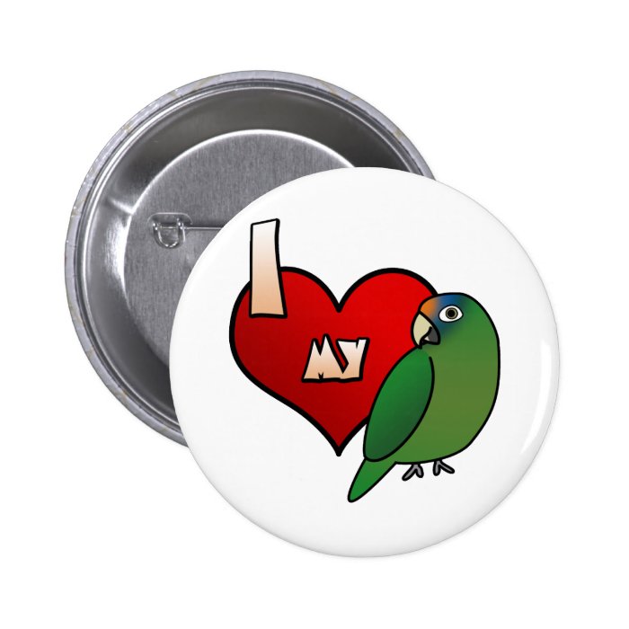 I Love my Half Moon Conure Pin