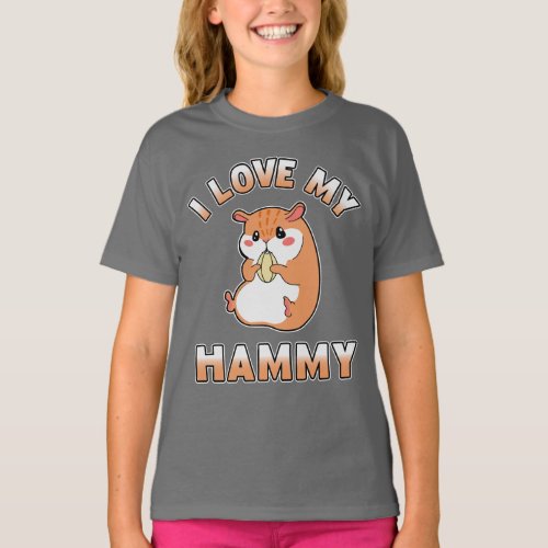 I Love My Hammy Adorable Kawaii Hamster Lover Gift T_Shirt