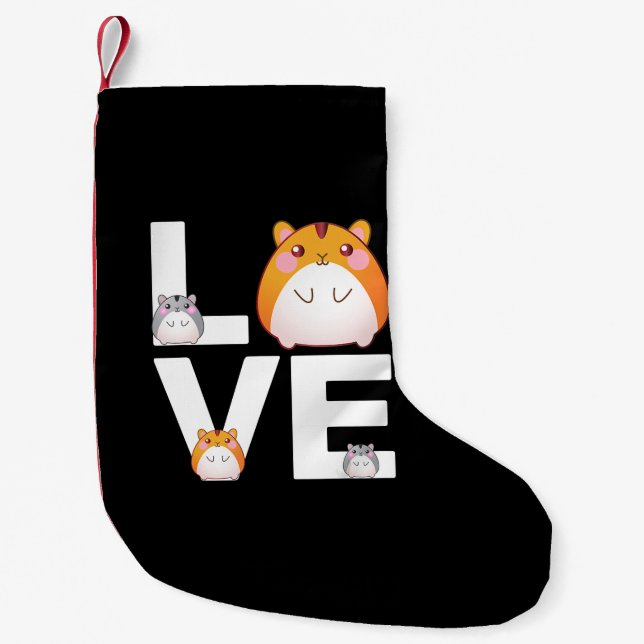 I Love My Hamster Small Christmas Stocking (Front)
