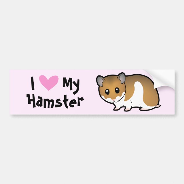 I Love My Hamster (syrian) Bumper Sticker (Front)