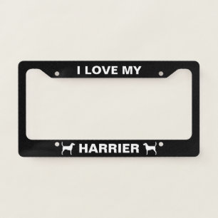 I Love My Harrier   Dog Silhouettes Custom License Plate Frame