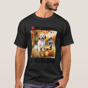 I Love My Havanese and Autumn Fall Leaves Pumpkin T-Shirt