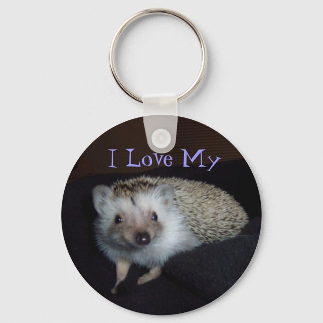 I Love My Hedgehog Keychain (Front)