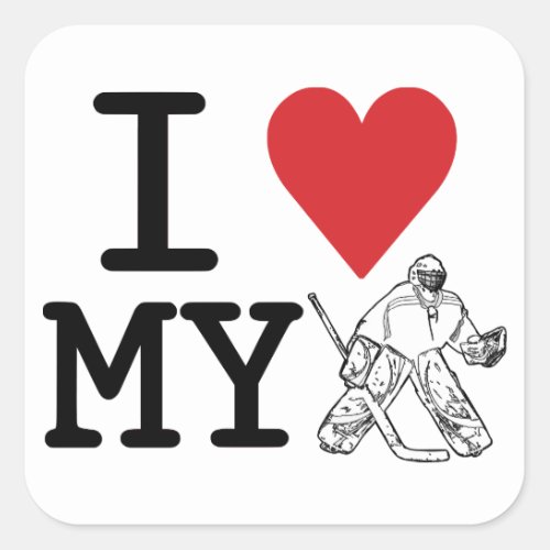 I Love My Hockey Goalie Stickers