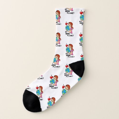 I Love My Home Planet 22 World Mother Earth Day Socks