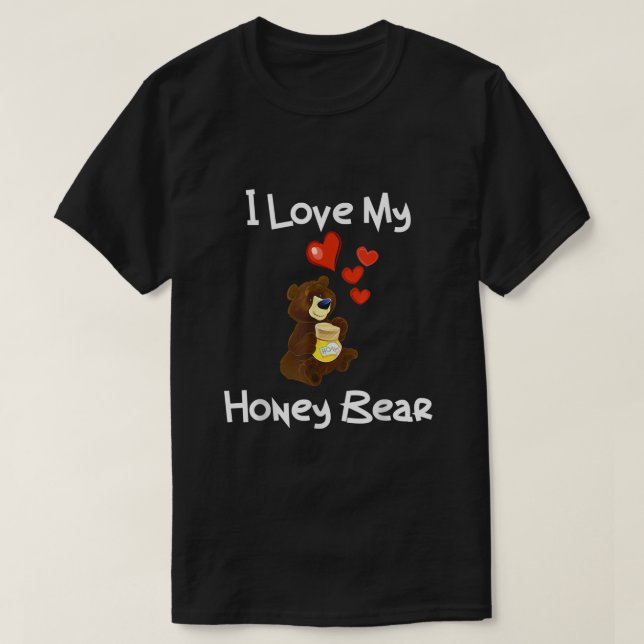 I Love My Honey Bear Hearts  T-Shirt (Design Front)