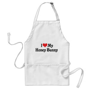 I Love My Honey Bunny Adult Apron