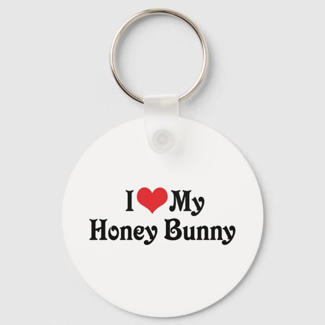 I Love My Honey Bunny Keychain (Front)