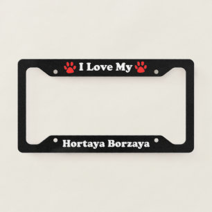 I Love My Hortaya Borzaya Dog License Plate Frame