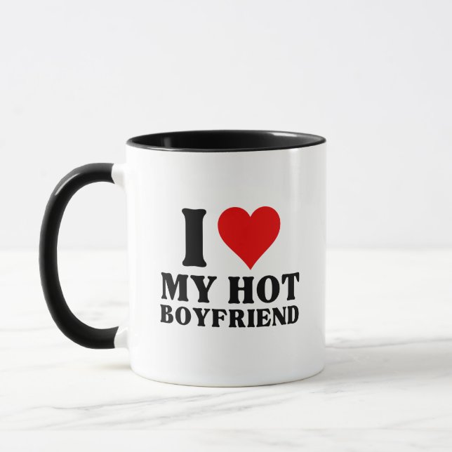 I Love My Hot Boyfriend, I Heart My Hot Boyfriend  Mug (Left)