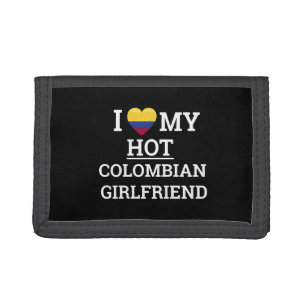 I love my hot colombian girlfriend Funny Colombia Tri-fold Wallet