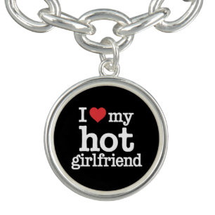 I Love My Hot Girlfriend Valentine's Day Gf Gift  Bracelet
