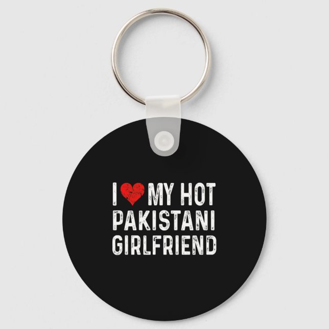 I Love My Hot Pakistani Girlfriend - Heart - Pakis Keychain (Front)