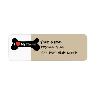 I Love My Hound - Dog Bone Label