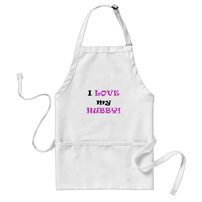 I Love my Hubby Adult Apron (Front)