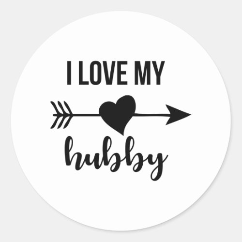 I love my hubby classic round sticker