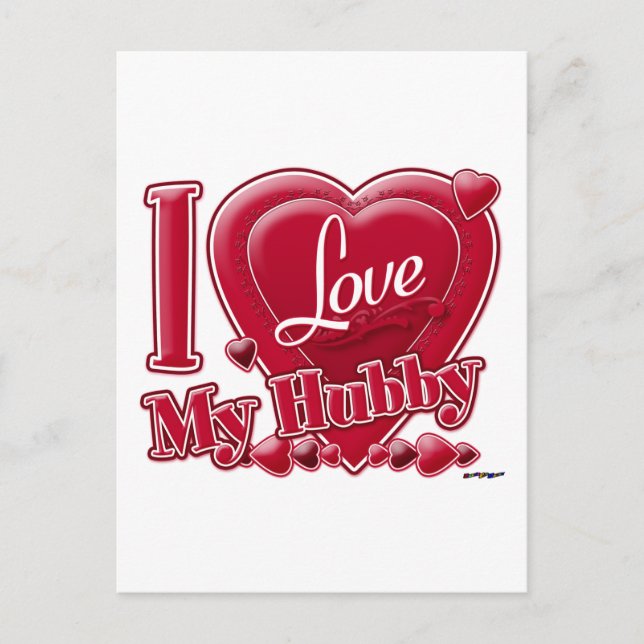 I Love My Hubby red - heart Postcard (Front)