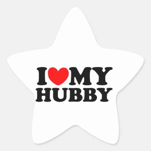 I Love My Hubby Star Sticker