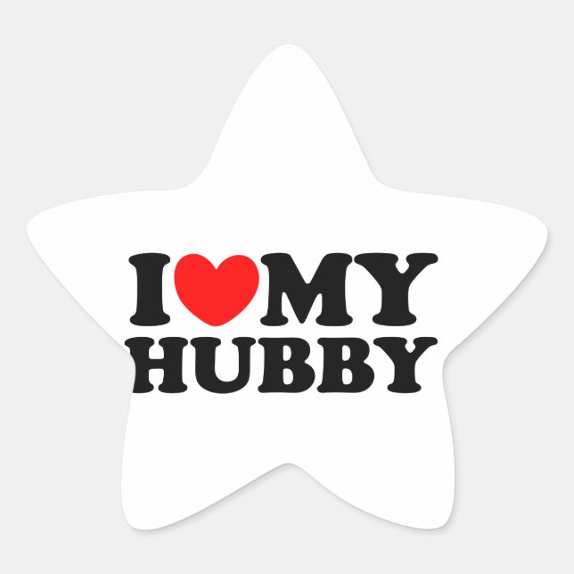I Love My Hubby Star Sticker (Front)