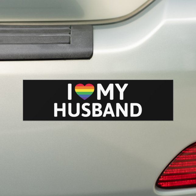 I Love My Husband Bumper Sticker (On Car)