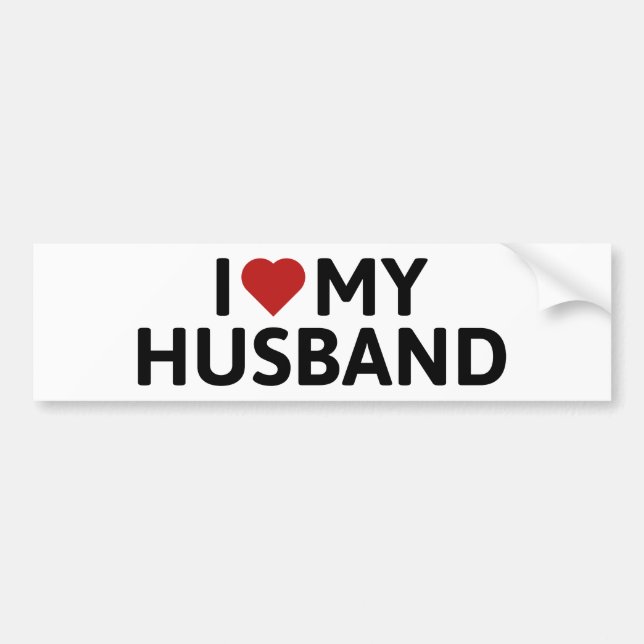 I Love My Husband Bumper Sticker (Front)