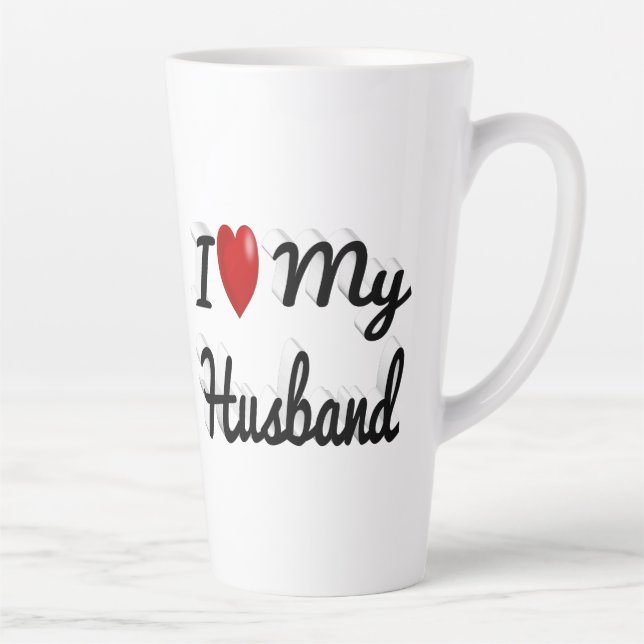 I Love My Husband cute black  Latte Mug (Right)