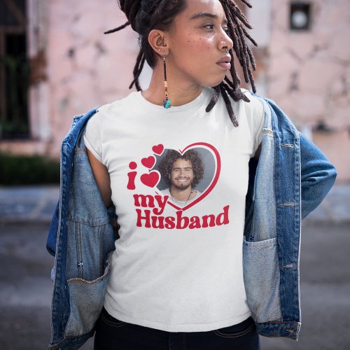 I Love My Husband Heart Photo T_Shirt