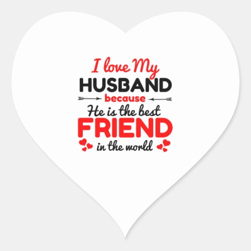 I love my husband heart sticker