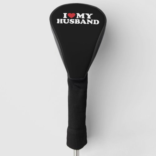 I LOVE MY HUSBAND I Heart Groovy Retro Golf Head Cover