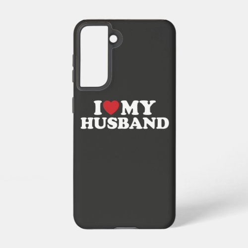 I LOVE MY HUSBAND I Heart Groovy Retro Samsung Galaxy S21 Case
